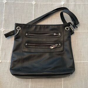 Black Leather Crossbody Bag